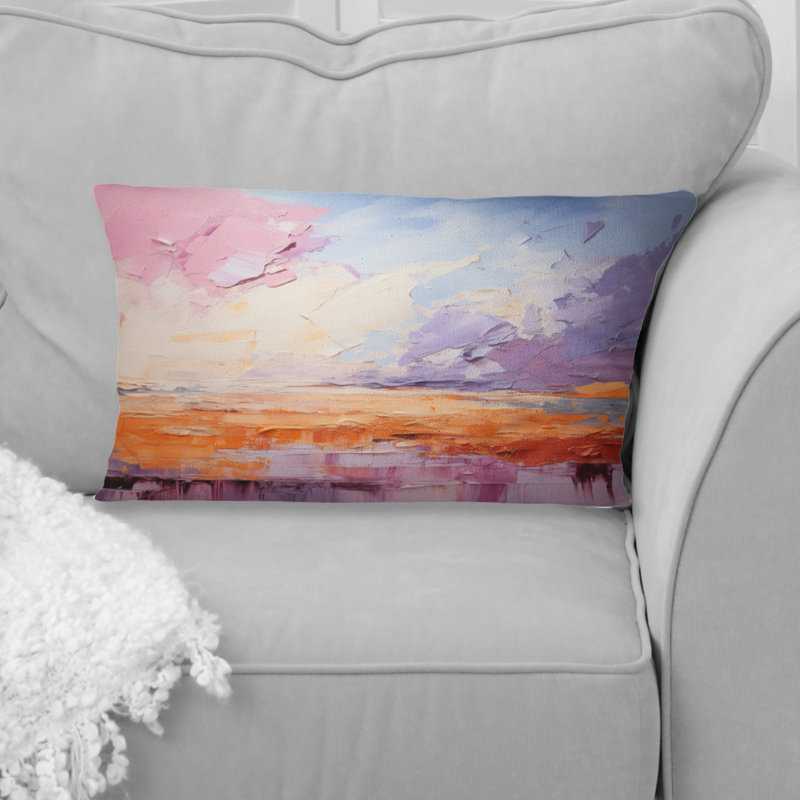 Coussin Blush Horizon II - Abstract Landscape