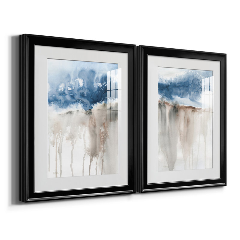 Windy Cliff I - ensemble de 2 reproductions d'art, H 18,5 po x l 49 po x P 1,5 po, H 31,5 po x l 47 po x P 1,5 po, Blanc