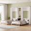 Lit escamotable simple et simple, lit escamotable pliable en métal avec garde-robe, tablettes et prises de courant, conception 2 en 1, peu encombrant