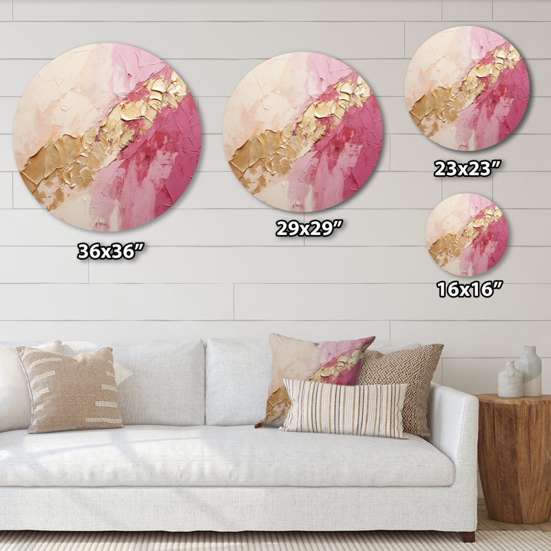 Oldham - Abstract Round Metal Art Prints, 16" H x 16" W