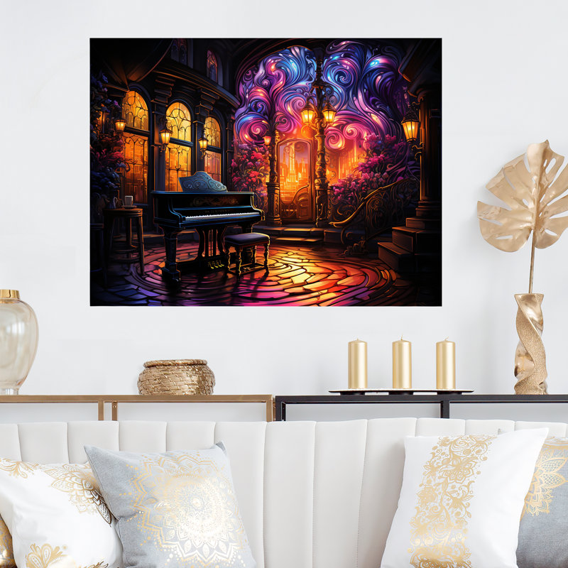 «Gothic Piano Chruch Melody - Piano, art mural en métal MT134948, H 30 po x l 40 po x P 1,5 po