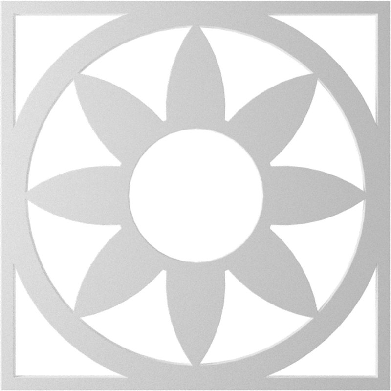 Médaillon de plafond perforé en PVC de qualité architecturale 30 po x 10 po x P 10 po, H 30 po x l 30 po x P 1 po, Inachevé