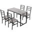 Ensemble de table de salle à manger pour 4, 5 pièces ensemble de salle à manger de style campagnard avec 4 chaises, table de salle à manger et chaises pour la cuisine, la salle à manger