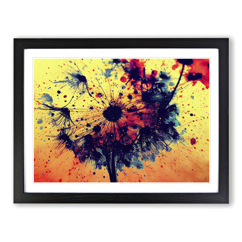 Dandelion Splash - Framed Print, Black, 46cm H x 64cm W x 2cm D
