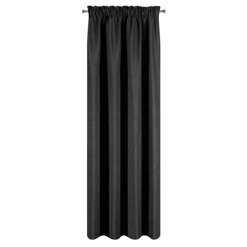 Amelia Slot Top Blackout Curtain, Black