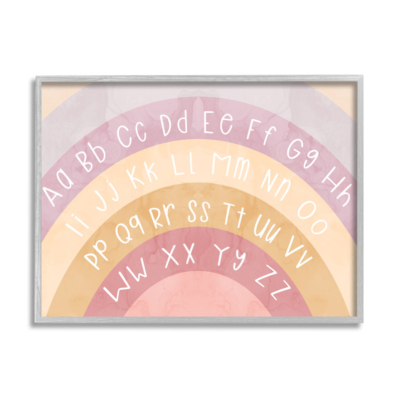 Ba-951 - Alphabet encadré sur des arches en sourdine, Estampe numérique Farmhouse, H 11 po x l 14 po x P 1,5 po
