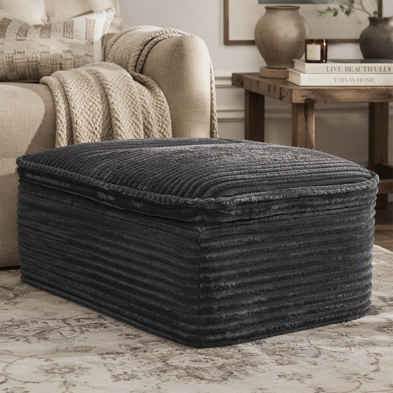 Canapé-lit d'angle modulaire ultra-doux de 121 cm avec assise profonde et pouf amovible à 2 niveaux pour un confort optimal au salon