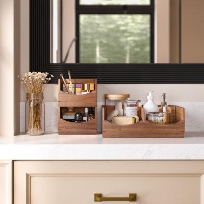 Rangement de bac empilable en bois d'acacia