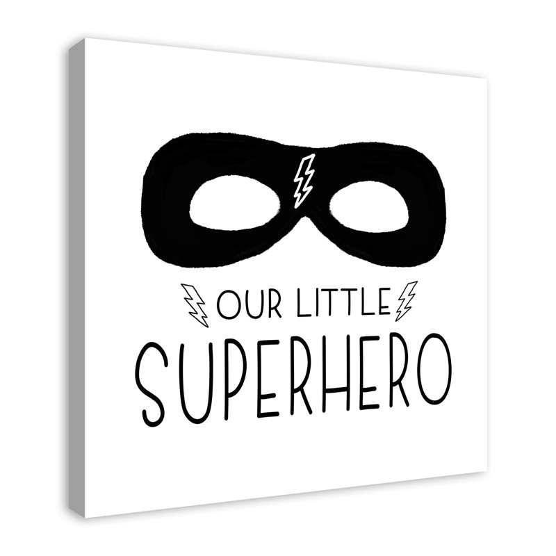 « notre little superhero », art encadré Mancini, H 30 po x l 30 po x P 1,25 po, Toile tendue