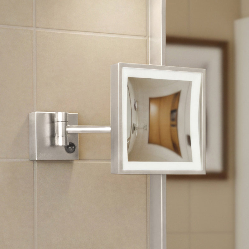 Miroir de maquillage/rasage à double carré, Chrome poli