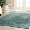 rectangular teal rug