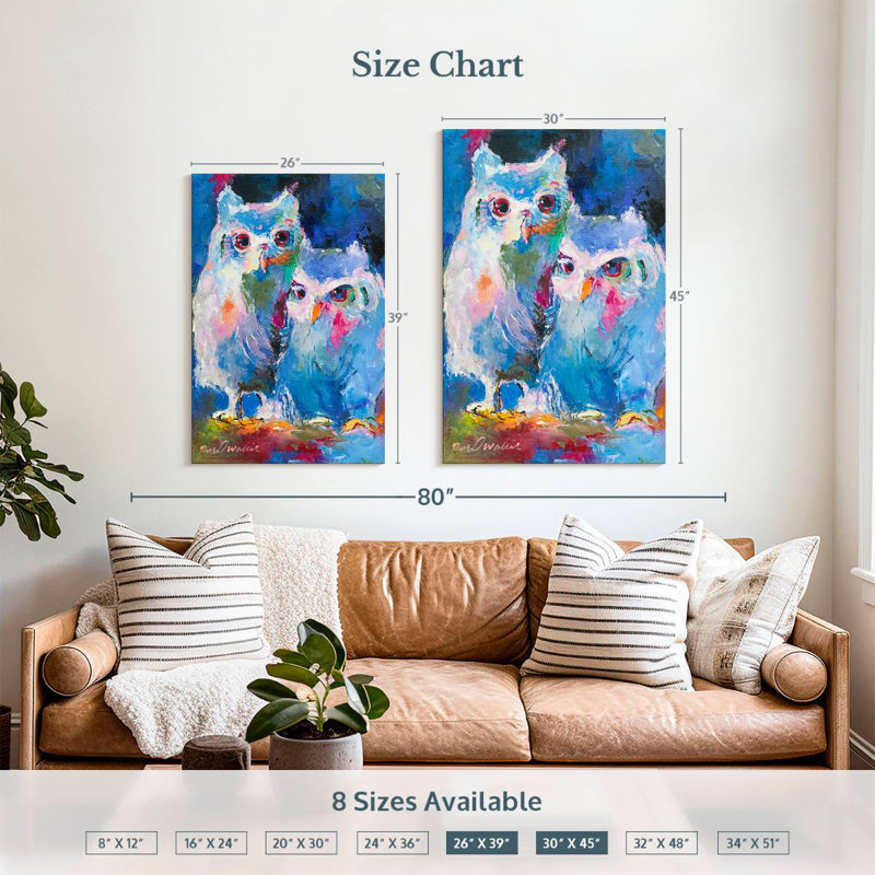 Brampt Two Owls, 39" H x 26" W