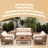 4-Piece Light Brown Outdoor Patio Conversation Furniture Set With Coffee Table And Thick Cushions For Backyard, Porch And Balcony-1721707325