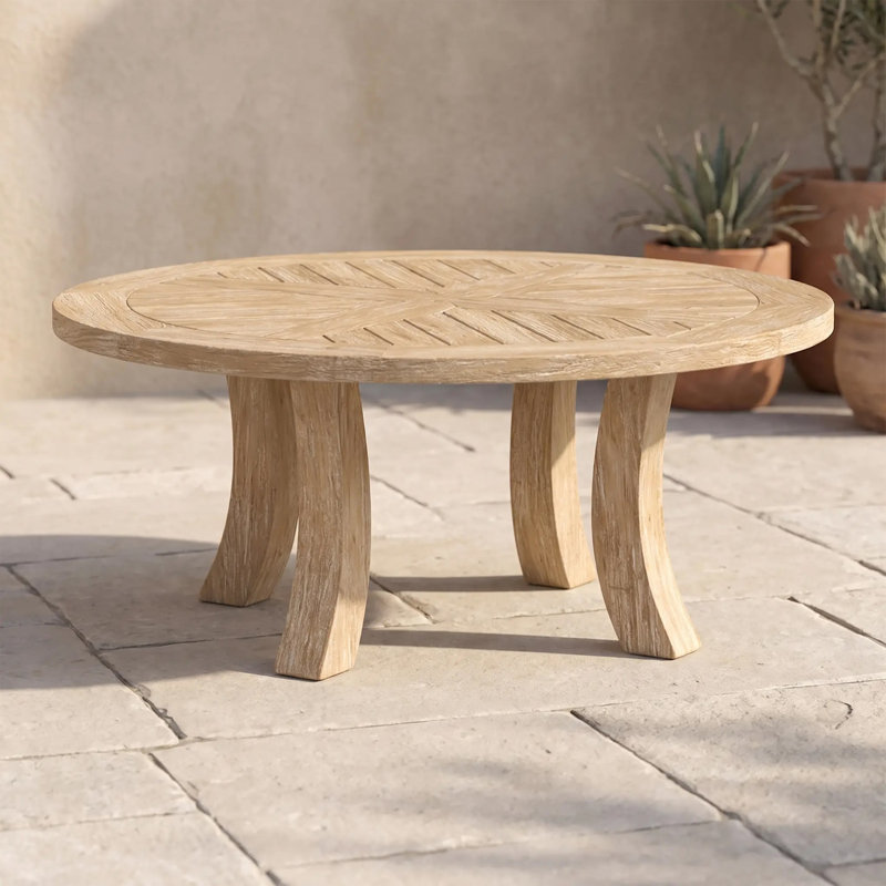 Cambria Outdoor Round Teak Coffee Table