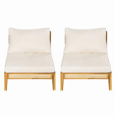Chaise sans accoudoirs pour l'extérieur, ensemble de 2