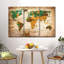 Carte du monde en bois Safari, carte du monde sur toile, 3 pièces-93024565