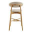 Tabouret de bar Agawam rembourré avec tissu de couleur avoine et structure en bois massif - Lot de 1-1331282729