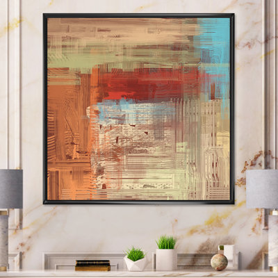 «Brown and Beige Frozen Grunge Art», reproduction d'art sur toile encadrée