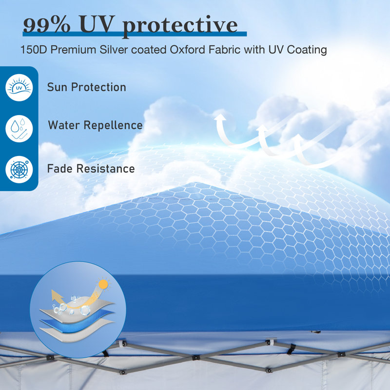 Steel Pop-up Canopy With Single-sided Multifunctional Side Wall