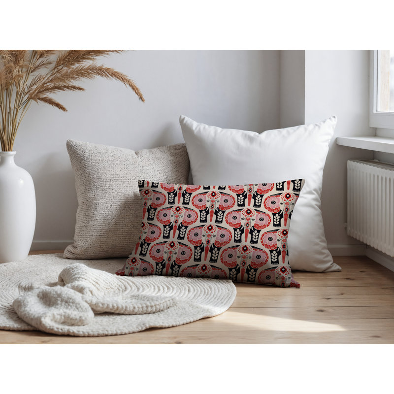 Coussin lombaire réversible intérieur / extérieur Hayes, Rouge, Rectangulaire H 18 po x l 25 po
