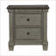 Table de chevet 2 tiroirs Transitional-Rustic Gris antique-1834023775
