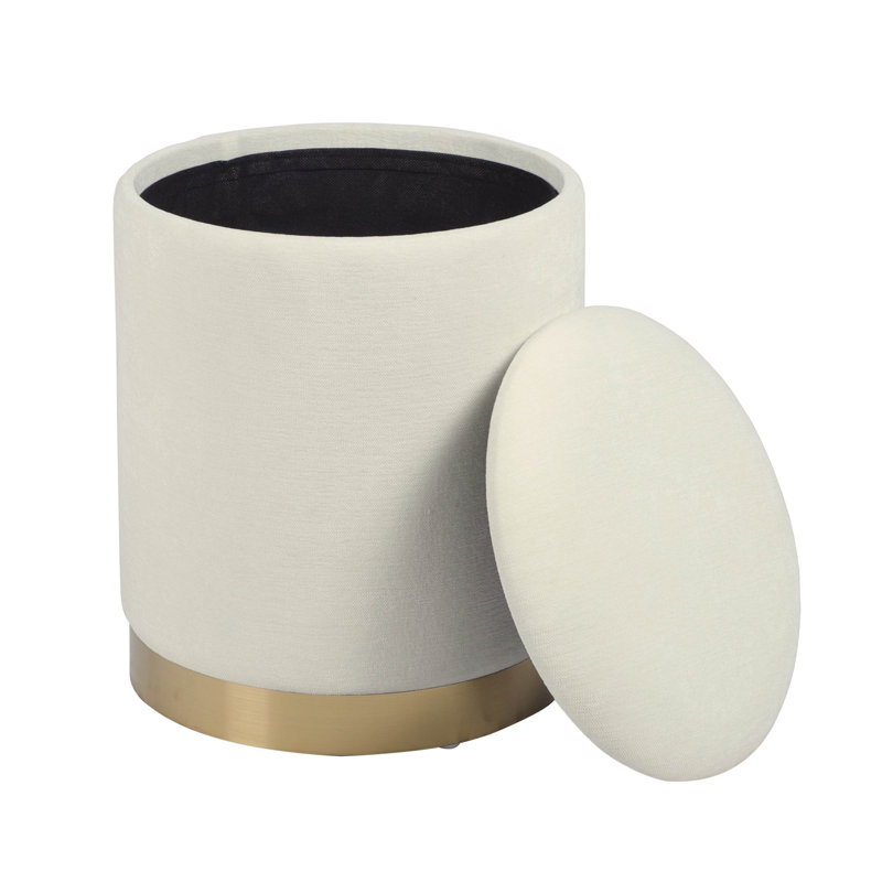 Cyra 12" Wide Round Storage Ottoman