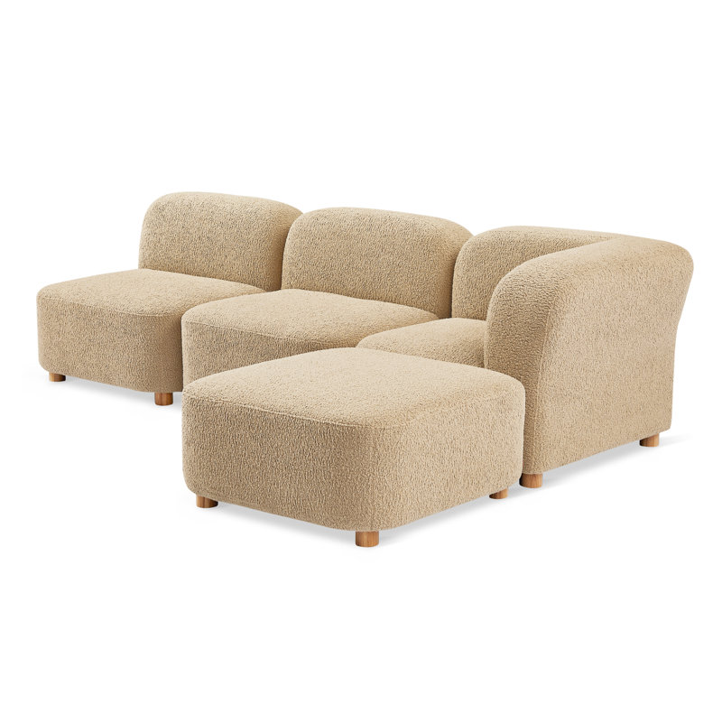 Circuit Modular 4-Pc Sectional, Himalaya Dune 100% Polyester