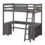 Structure de lit en bois massif avec tablettes de rangement, armoire, bureau en U et 2 tiroirs-1154058129-1154058140
