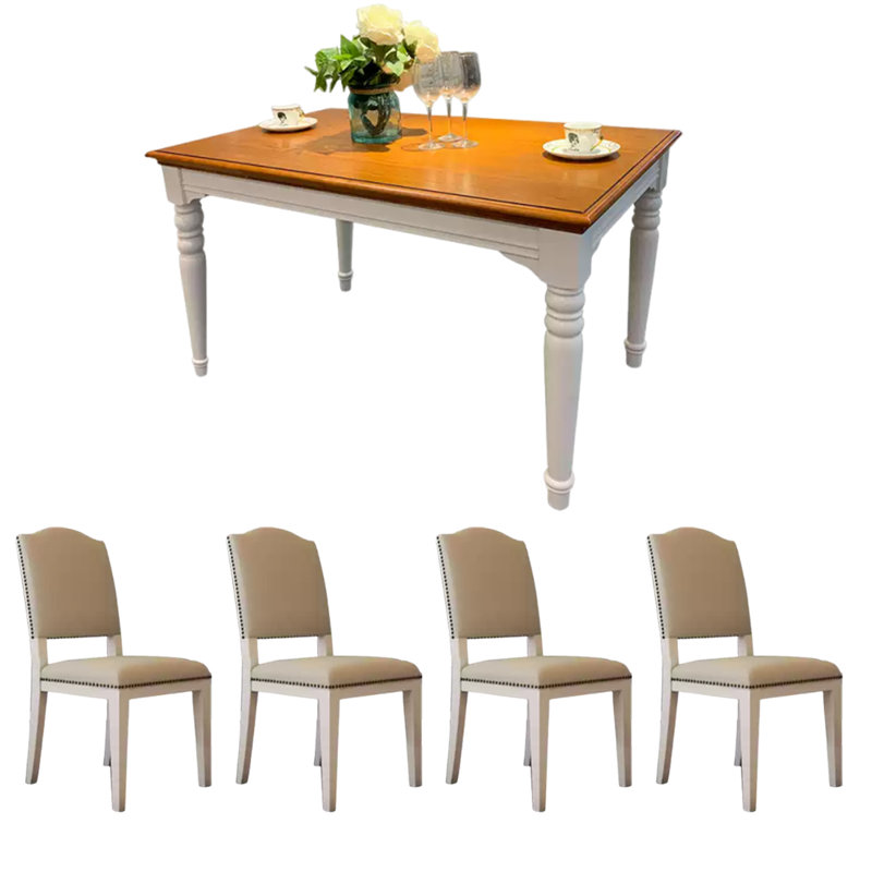 Table et chaises de style champêtre, Brown