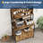 5 Tier Bakers Rack with Cabinet and Open Shelves, Industrial Microwave Stand with Power Outlet, Free Standing Coffee Bar, Kitchen Storage Rack for Pots, Pans & Spices, Rustic Brown