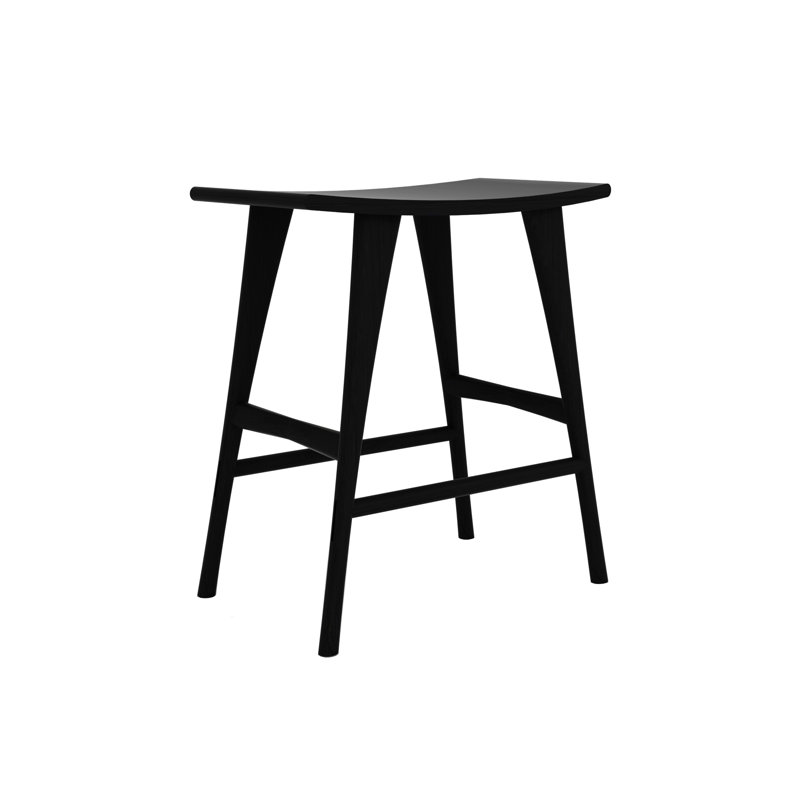 Osso Solid Wood Stool, Black, Counter Stool (26.5" Seat Height)