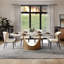 Chaises de salle à manger modernes en cuir de luxe, chaises d'appoint à oreilles, beige chaud et brun