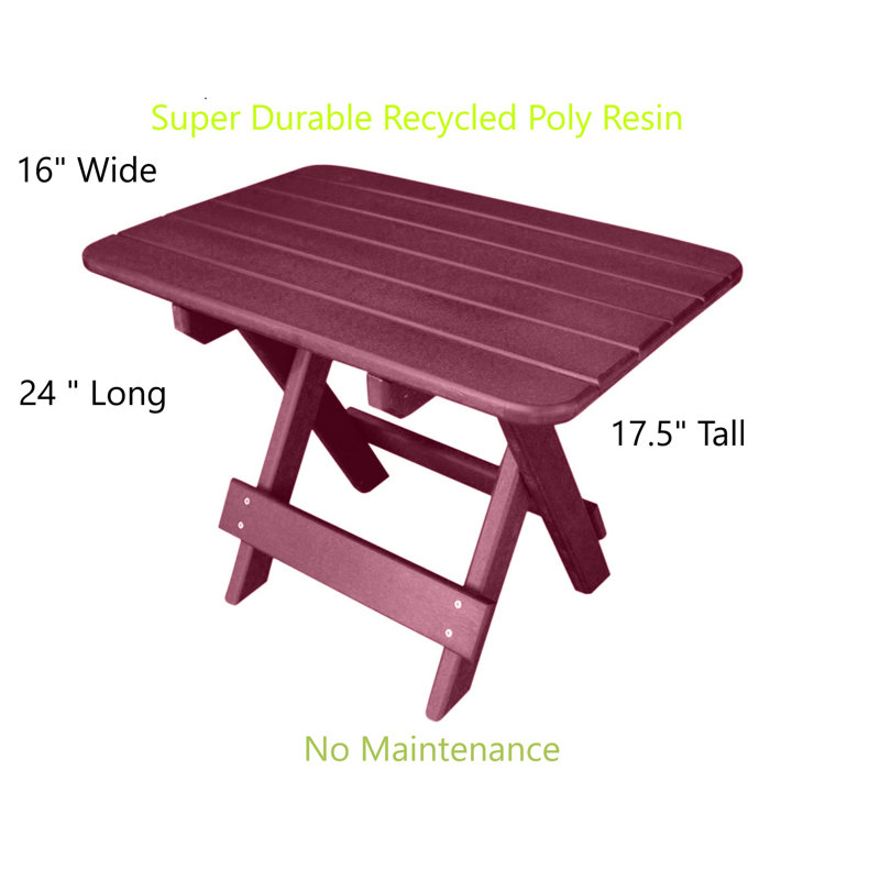 Table d'appoint pliable Ansel, Rouge foncé merlot