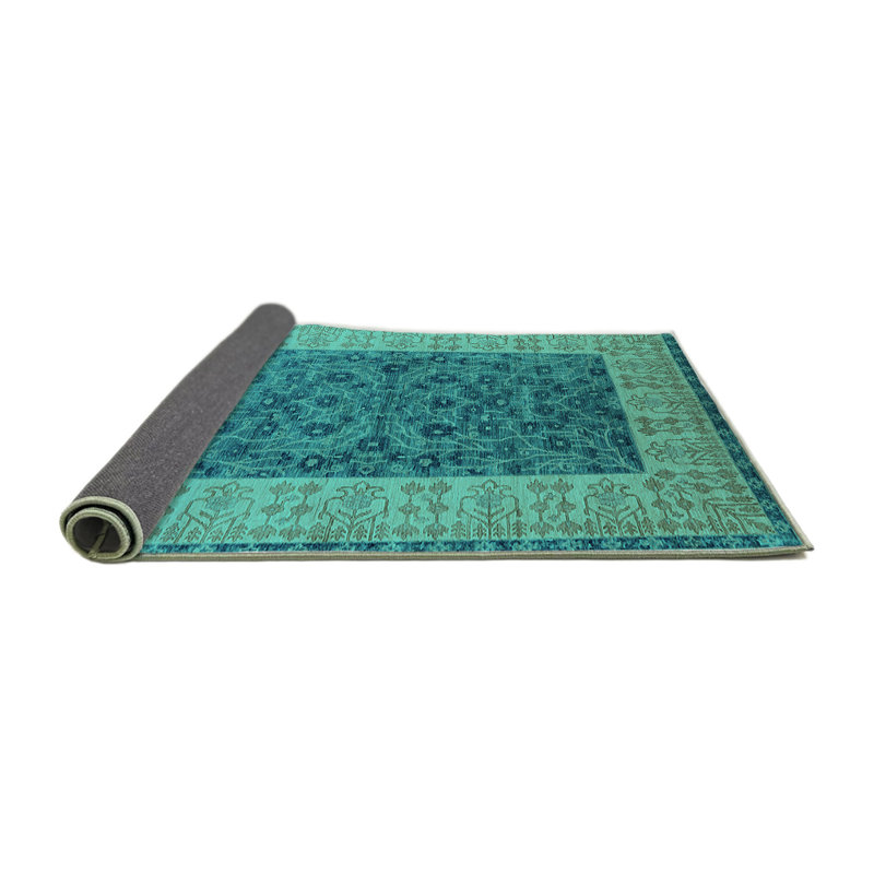 Tapis bleu / bleu sarcelle, Carré 6 pi