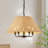 5-light Handwoven Natural Rattan Drum Chandelier