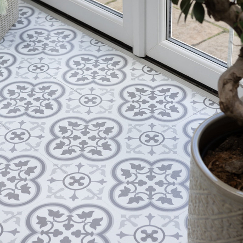 Remy Grey 30.48 x 30.48cm Self-adhesive Vinyl Floor Tiles Pack 10 (0.93sqm)