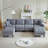 U-Shaped Modular Sofa with 2 Pillows-794898415