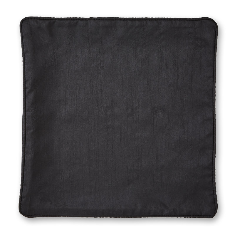 Faux Silk Cushion Cover, Black, Pillow Cover Only - No Insert