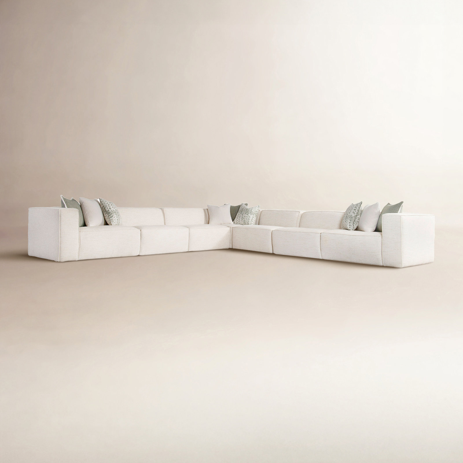 Bliss Upholstered L-Sectional, 28" H x 160.5" W x 160.5" D, 7