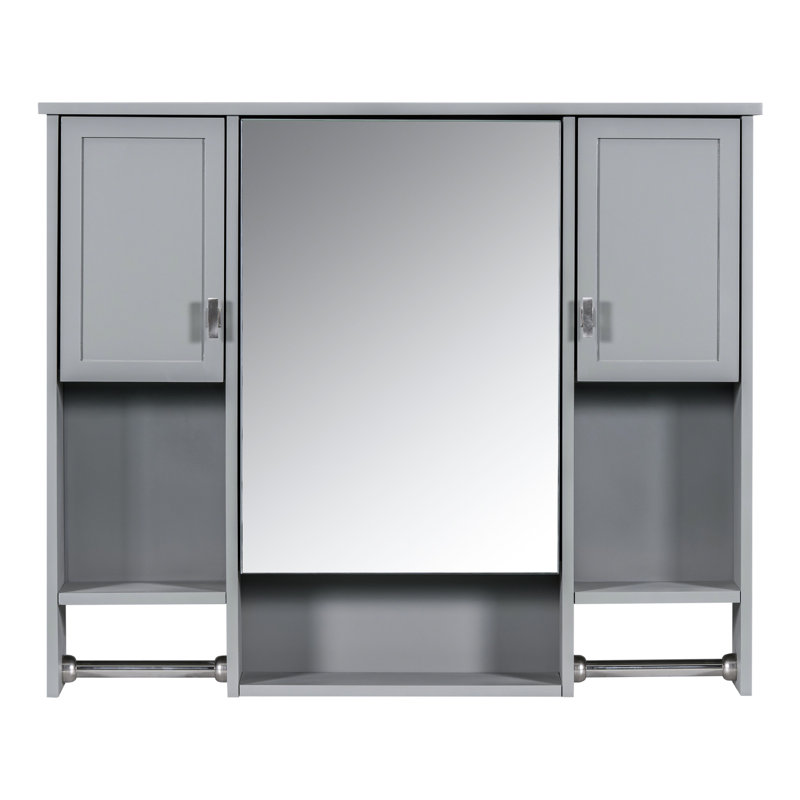 Armoire de rangement murale moderne avec miroir - 35 po x 28 po à charnières réglables polyvalentes et spacieuses