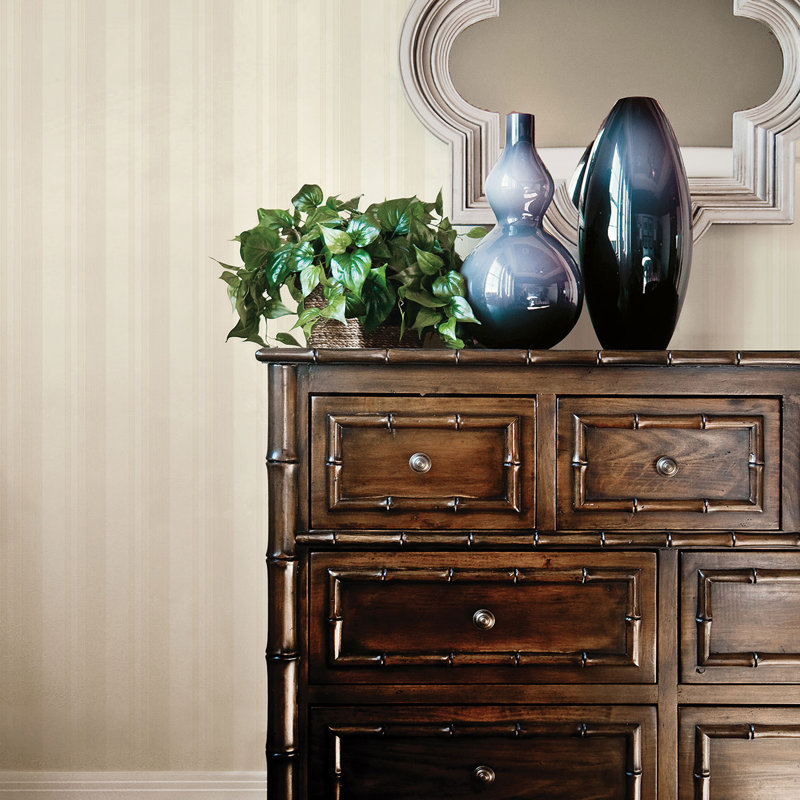 Palazzo 2 Silk Stripe Wallpaper Roll, Cream