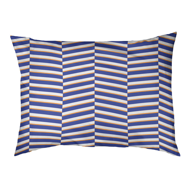 Coussin pour chien Cheng, Petit (l 28 po x P 18 po x H 6 po), Bleu / Orange