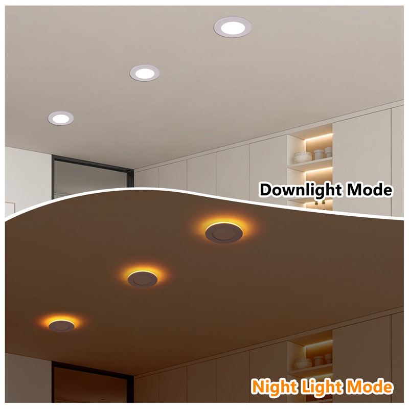 Plafonnier encastré à intensité variable avec sélection 5-CCT, 9W / 12W, 1200LM, 120V, homologué ETL, pour ouvertures de plafond de 6 "/ 6,3" (finition noire / blanche)