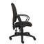 Chaise de bureau pivotante Zean, accoudoirs bouclés, tissu en crêpe noir, roulement