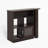 Bar Cabinet With Rotating Top, Counter Height Dining Cabinet With Storage Space And 2 Ribbed Glass Door For Kitchen, Walnut
