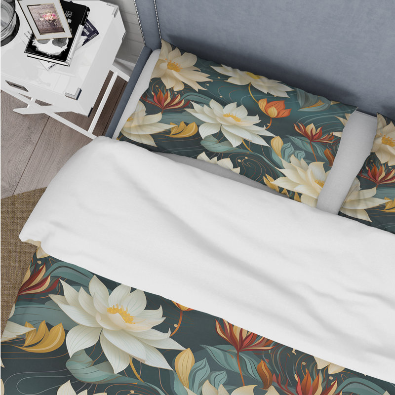 Zen Oasis Of Calm Mediation - Ensemble de housse de couette botanique - Polyester en microfibre
