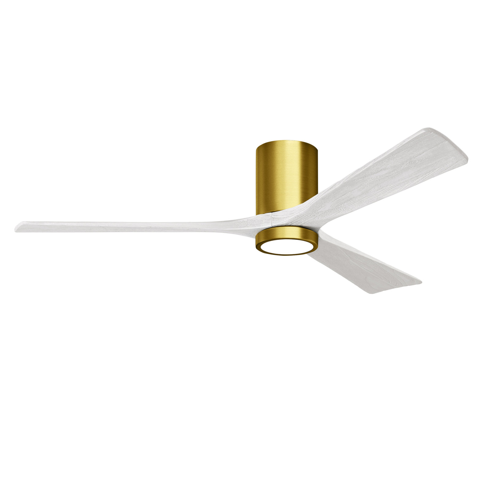 Olivier 3 Blade Ceiling Fan with LED Light Kit, Brushed Brass, Matte White, 60"