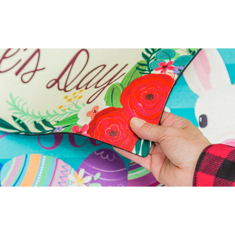 Spring Holidays Easter Bunny Sassafras Switch 22 in. x 10 in. Non-Slip Outdoor Door Mat