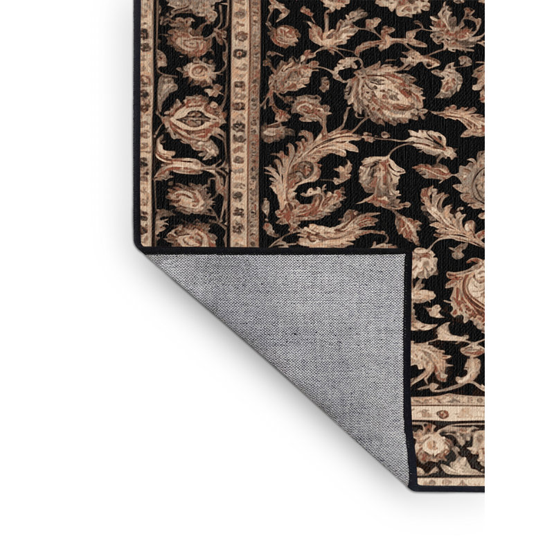 Machine Washable Persian Brown Area Rug, Rectangle 5' x 8'
