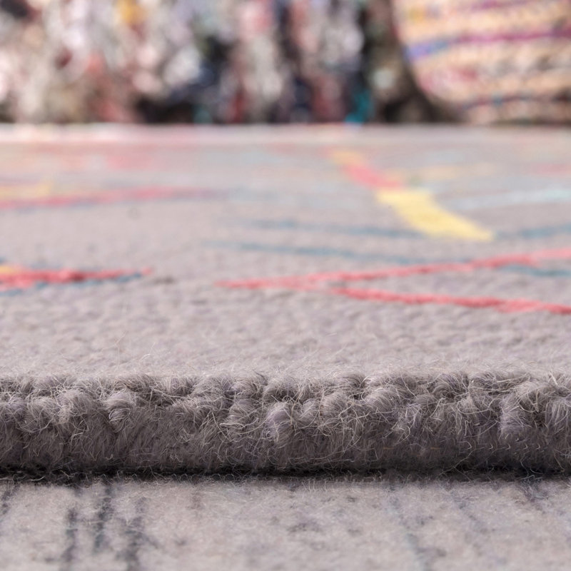 Tapis gris touffeté à la main Aliecia, Rectangle 4 pi x 6 pi
